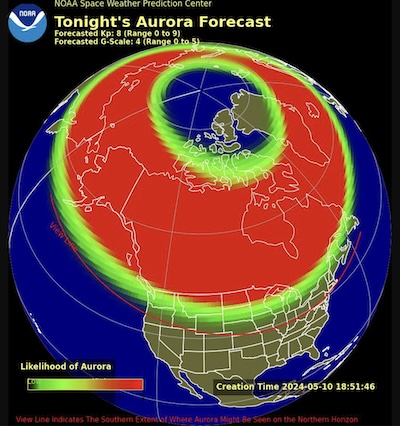 NOAA Space Weather Prediction Center: Aurora prediction, 2024-May-09