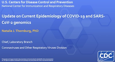 Thornburg, CDC: Current epidemiology and genomics of SARS-CoV2