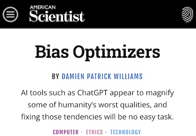 Williams @ American Scientist: They're bias optimizers!