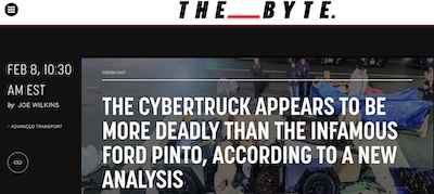 Wilkins @ Futurism/The Byte: Cybertruck safety issues