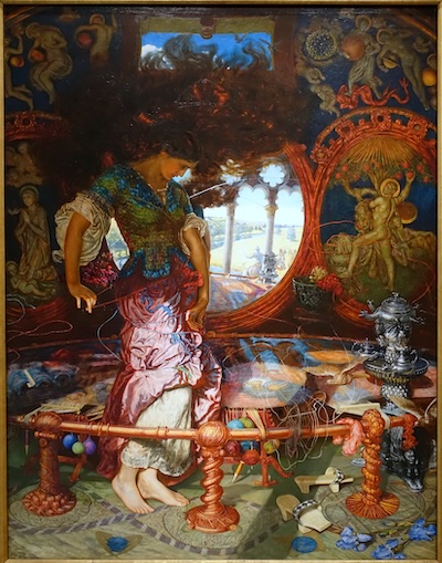 Wm Holman Hunt: The Lady of Shalott, Wadsworth Atheneum via Wikipedia